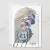 FotoArch met Huge Joy Script - botanische achterzi Feestdagenkaart (Voorkant)