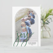 FotoArch met Huge Joy Script - botanische achterzi Feestdagenkaart (Staand voorkant)