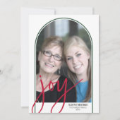 FotoArch met Huge Joy Script - botanische achterzi Feestdagenkaart (Voorkant)