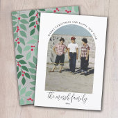 FotoArch - Script Family Name - botanische back Feestdagenkaart