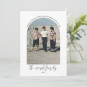 FotoArch - Script Family Name - botanische back Feestdagenkaart (Staand voorkant)