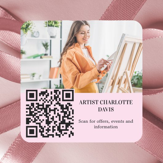 Fotoartiest ontwerper QR code business Vierkante Sticker