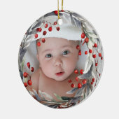 Fotobaby's eerste Kerstmis Keramisch Ornament (Links)