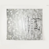 Fotobackdrop 16e verjaardag Zilveren glitterslicht Wandkleed (Voorkant (horizontaal))