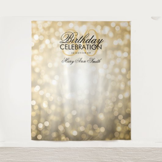 Fotobackdrop 30e verjaardag gouden glitters lichtj wandkleed (Voorkant)