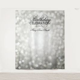 Fotobackdrop 40e verjaardag zilveren glitterslicht wandkleed