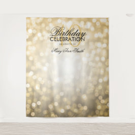 Fotobackdrop 40ste verjaardag gouden glitters lich wandkleed