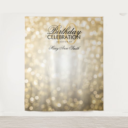 Fotobackdrop 40ste verjaardag gouden glitters lich wandkleed (Voorkant)