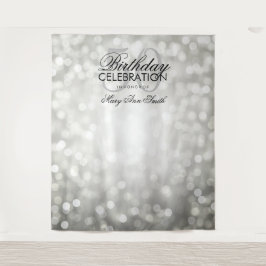 Fotobackdrop 50ste verjaardag Zilveren glitters li Wandkleed