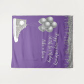 Fotobackdrop 50ste verjaardagsfeest Zilver Glitter Wandkleed (Voorkant (horizontaal))