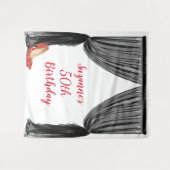 Fotobackdrop 50ste verjaardagsfeest Zwart Rood Wandkleed (Voorkant (horizontaal))