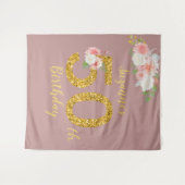 Fotobackdrop 50ste verpartij Gouden Bloem Wandkleed (Voorkant (horizontaal))