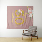 Fotobackdrop 50ste verpartij Gouden Bloem Wandkleed (In Situ (horizontaal))