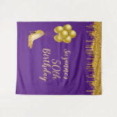 Fotobackdrop 50ste verpartij Gouden Glitters Wandkleed (Voorkant (horizontaal))