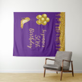 Fotobackdrop 50ste verpartij Gouden Glitters Wandkleed (In Situ (horizontaal))