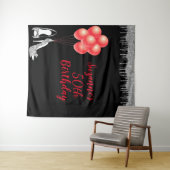 Fotobackdrop 50ste verpartij Zilver Glitter Wandkleed (In Situ (horizontaal))