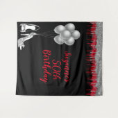 Fotobackdrop 50ste verpartij Zilver Glitter Wandkleed (Voorkant (horizontaal))