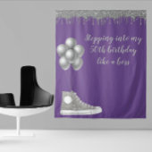 Fotobackdrop 50ste verpartij Zilver Glitter Wandkleed