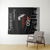 Fotobackdrop 50ste verpartij Zilver Glitter Wandkleed (In Situ (horizontaal))