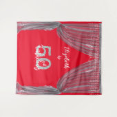 Fotobackdrop 50ste verpartij Zilveren gordijn Wandkleed (Voorkant (horizontaal))