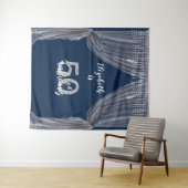 Fotobackdrop 50ste verpartij Zilveren gordijn Wandkleed (In Situ (horizontaal))