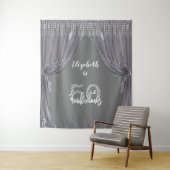 Fotobackdrop 50ste verpartij Zilveren gordijn Wandkleed (In situ)