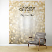 Fotobackdrop 60ste verjaardag gouden glitters glit wandkleed (In situ)