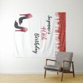 Fotobackdrop Aangepaste verjaardagsfeestje Rood gl Wandkleed (In Situ (horizontaal))