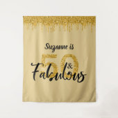 Fotobackdrop booth 50 en fabuleus feest goud wandkleed (Voorkant)