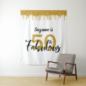 Fotobackdrop booth 50 en Fabulous feest goud Wandkleed (In situ)