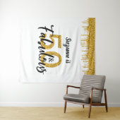 Fotobackdrop booth 50 en feestelijk goud feestje wandkleed (In Situ (horizontaal))