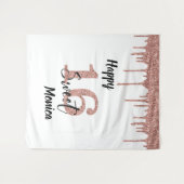 Fotobackdrop booth Sweet 16 Zestien Roze Goud Wandkleed (Voorkant (horizontaal))