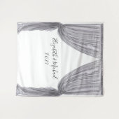 Fotobackdrop Bruiloft Elegant Zilver Gordijn Wandkleed (Voorkant (horizontaal))