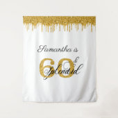 Fotobackdrop Fotohokje 60 Zestig Verjaardag 60ste Wandkleed (Voorkant)