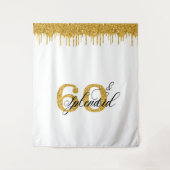 Fotobackdrop Fotohokje 60 Zestig Verjaardag 60ste Wandkleed (Voorkant)