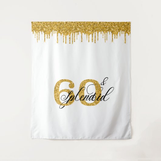 Fotobackdrop Fotohokje 60 Zestig Verjaardag 60ste Wandkleed (Voorkant)