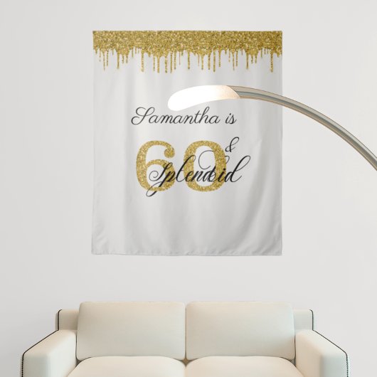 Fotobackdrop Fotohokje 60 Zestig Verjaardag 60ste Wandkleed