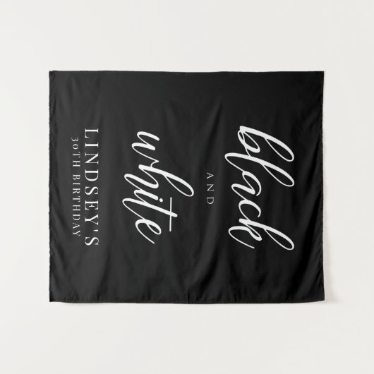 Fotobackdrop, zwart-witfeestje wandkleed (Voorkant (horizontaal))