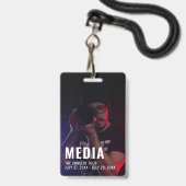 Fotobackground Mediapas ID-badge Badge (Voorzijde met lanyard)