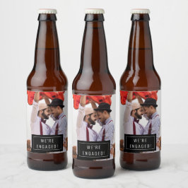 Fotobadge | Aankondiging Verloving | Bierlabel Bier Etiket