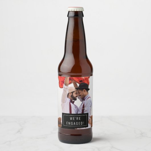 Fotobadge | Aankondiging Verloving | Bierlabel Bier Etiket (Voorkant)