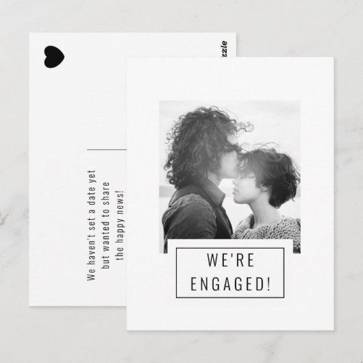 Fotobadge | Aankondiging Verloving | BRIEFKAART (Voorkant / Achterkant)