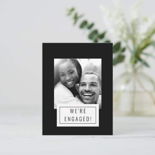 Fotobadge | Aankondiging Verloving | BRIEFKAART (Staand voorkant)