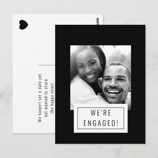 Fotobadge | Aankondiging Verloving | BRIEFKAART (Voorkant / Achterkant)