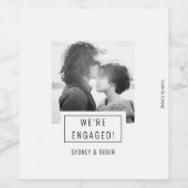Fotobadge | Aankondiging Verloving | Wijnetiket Wijn Etiket (Enkel label)