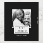 Fotobadge | Aankondiging Verloving | Wijnetiket Wijn Etiket (Enkel label)