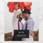 Fotobadge | Aankondiging | Wijnetiket Wijn Etiket (Enkel label)