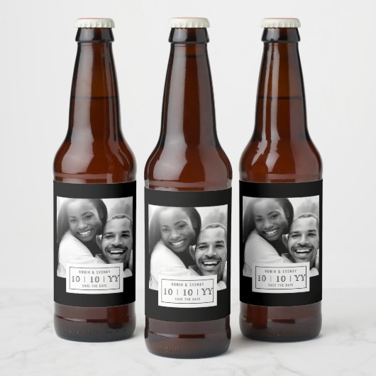 Fotobadge | De datum opslaan | Bierlabel | Zwart Bier Etiket (Flessen)
