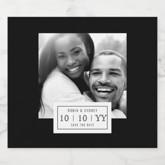 Fotobadge | De datum opslaan | Bierlabel | Zwart Bier Etiket (Enkel label)