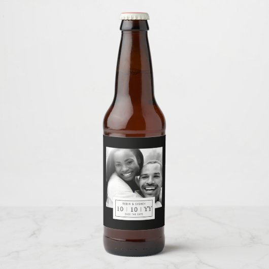 Fotobadge | De datum opslaan | Bierlabel | Zwart Bier Etiket (Voorkant)